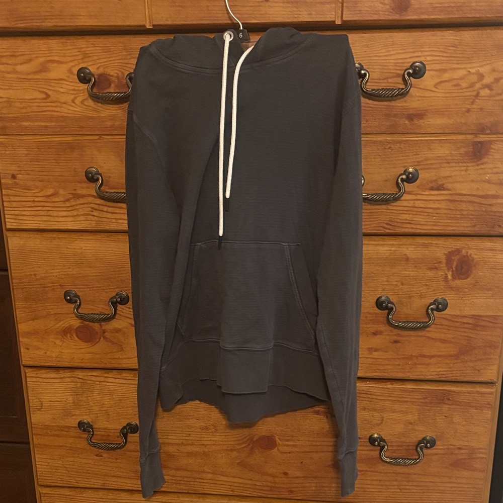 Athleta Dark Gray Hoodie with White Drawstrings